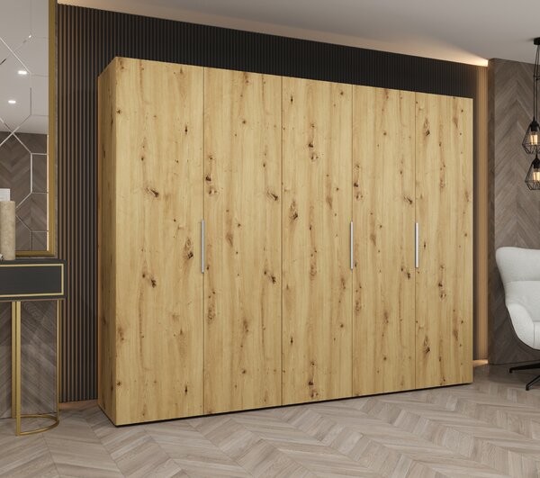 Šatní skříň 250 cm Mirabella 1 (dub artisan + kašmír)