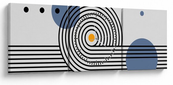 Obraz - Minimalistická abstrakce N⁰1 (s hodinami) (90x30 cm)
