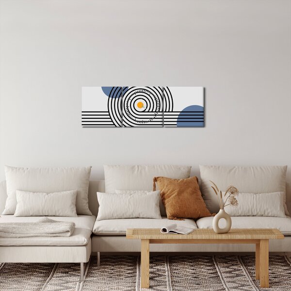 Obraz - Minimalistická abstrakce N⁰1 (s hodinami) (90x30 cm)