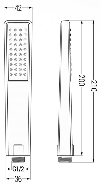 Mexen R-72 sprchová hlavice 1-funkční, černá - 79572-70