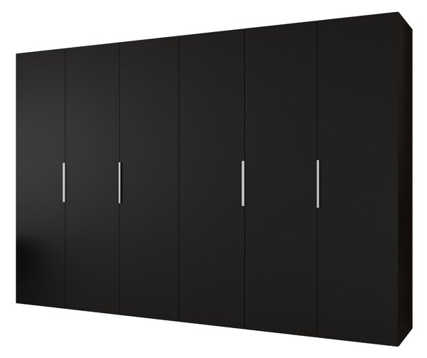 Šatní skříň 300 cm Mirabella 1 (černá + kašmír)