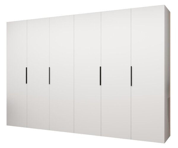 Šatní skříň 300 cm Mirabella 1 (bílá + černá)