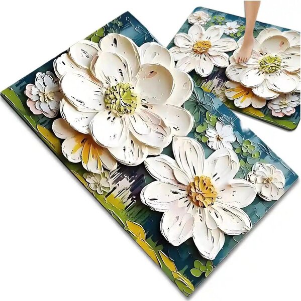 EDIBAZZAR | Protiskluzová podložka do vany s květinami 40x60 cm