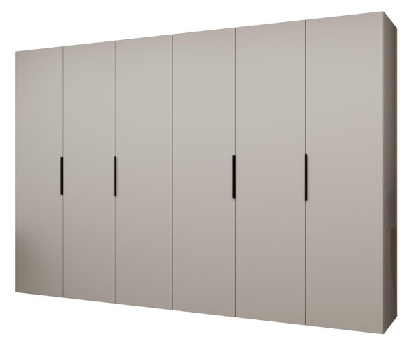 Šatní skříň 300 cm Mirabella 1 (kašmír + černá)
