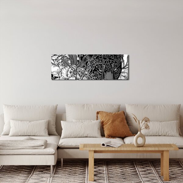 Obraz - Exotická zahrada (s hodinami) (90x30 cm)