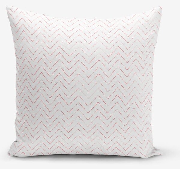Povlak na polštář s příměsí bavlny Minimalist Cushion Covers Fusya Colorful Zigzag Modern, 45 x 45 cm
