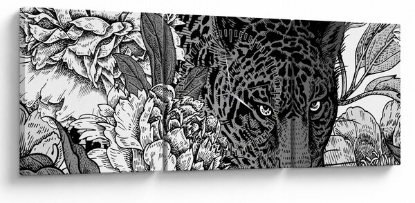 Obraz - Exotická zahrada (s hodinami) (90x30 cm)