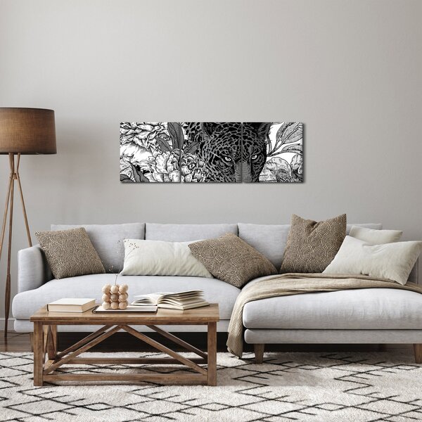 Obraz - Exotická zahrada (s hodinami) (90x30 cm)