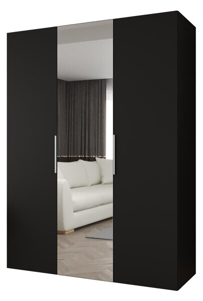 Šatní skříň 150 cm Mirabella 2 (černá + kašmír)
