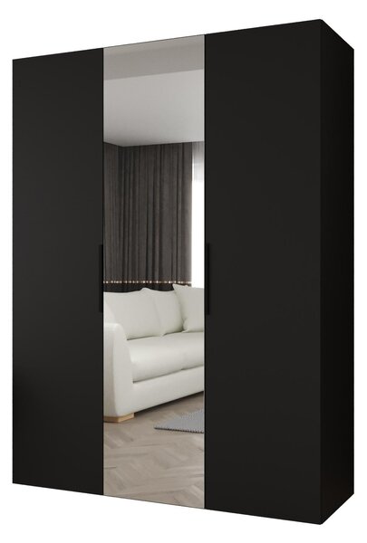 Šatní skříň 150 cm Mirabella 2 (černá + černá)