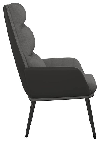 Relaxační křeslo světle šedé textil 341119