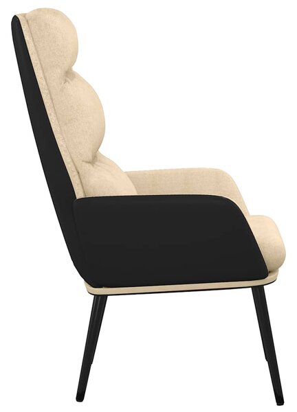 Relaxační křeslo krémové textil 341121