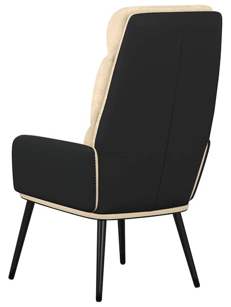 Relaxační křeslo krémové textil 341121