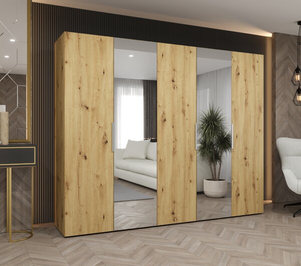 Šatní skříň 250 cm Mirabella 2 (dub artisan + kašmír)