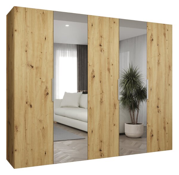 Šatní skříň 250 cm Mirabella 2 (dub artisan + kašmír)