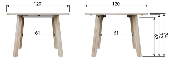 Rozkládací jídelní stůl WOOOD Lange, ⌀ 120 cm