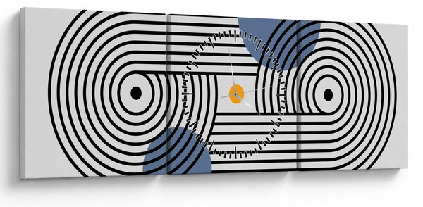 Obraz - Minimalistická abstrakce N⁰3 (s hodinami) (90x30 cm)