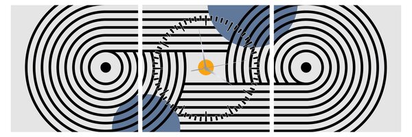 Obraz - Minimalistická abstrakce N⁰3 (s hodinami) (90x30 cm)