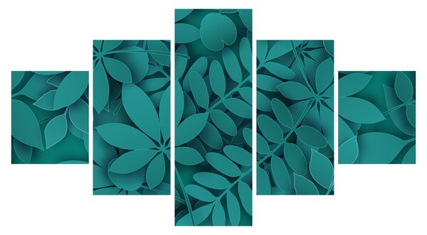 Obraz - Tyrkysové listy (125x70 cm)
