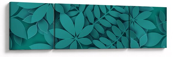 Obraz - Tyrkysové listy (170x50 cm)