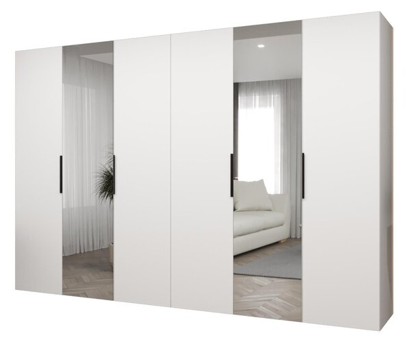 Šatní skříň 300 cm Mirabella 2 (bílá + černá)