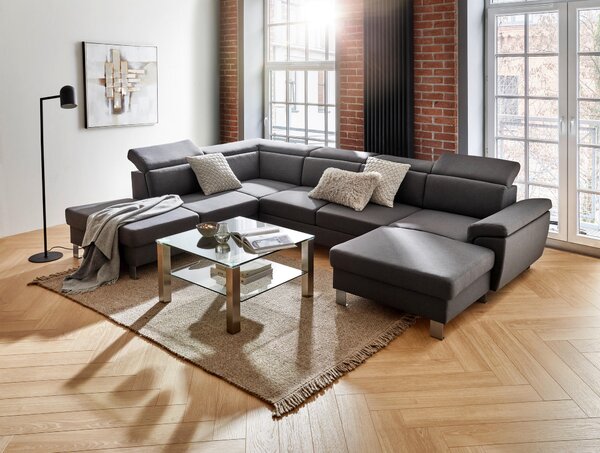 SEDACÍ SOUPRAVA, textil, šedá Xora - Sedací soupravy