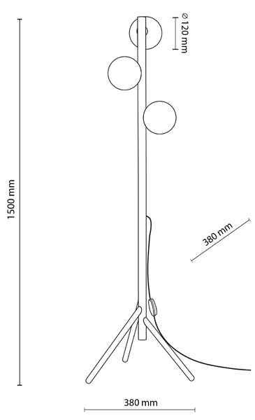 TK Lighting Stojací lampa Estera Wood s dekorem dřeva pro žárovku 3x G9 TK5809