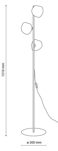 TK Lighting Béžová stojací lampa Lava pro žárovku 3x G9 TK16153