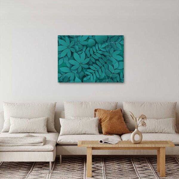 Obraz - Tyrkysové listy (70x50 cm)