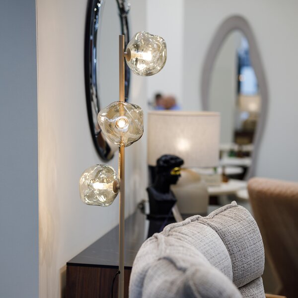 TK Lighting Béžová stojací lampa Lava pro žárovku 3x G9 TK16153