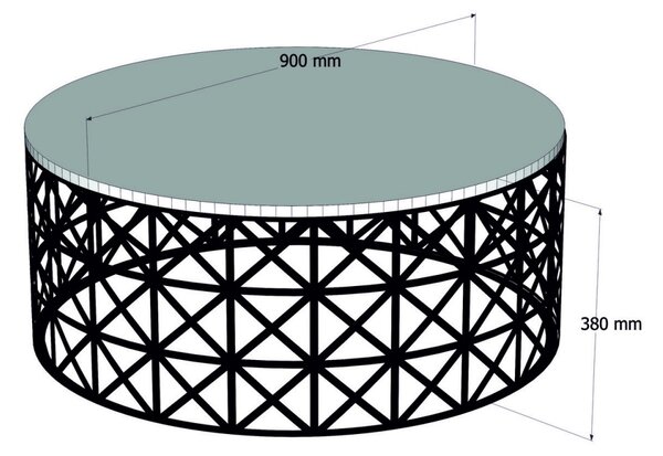 Hanah Home Konferenční stolek Selin 90 cm černý/dub sonoma