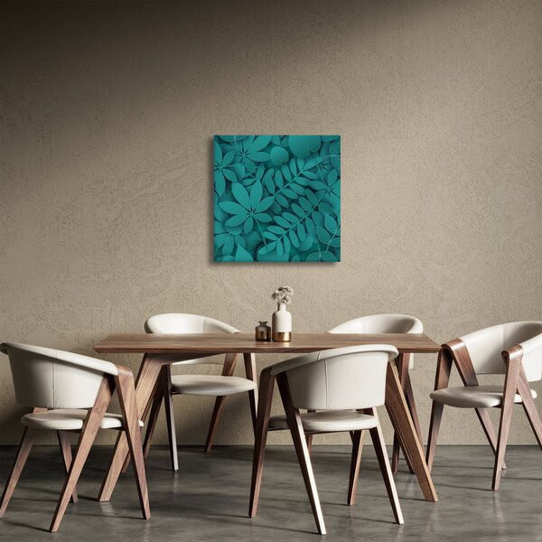 Obraz - Tyrkysové listy (30x30 cm)