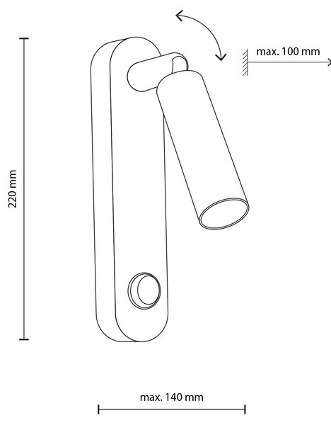 TK Lighting Černé bodové svítidlo Enzo Long pro žárovku G9 TK6621