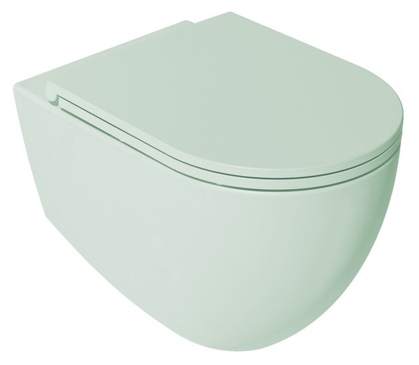 Isvea Isvea, INFINITY závěsná WC mísa, Rimless, 36,5x53cm, zelená mint, 10NF02004-2T