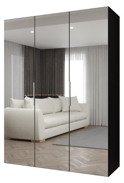 Šatní skříň 150 cm Mirabella 3 (černá + kašmír)