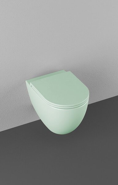 Isvea Isvea, INFINITY závěsná WC mísa, Rimless, 36,5x53cm, zelená mint, 10NF02004-2T