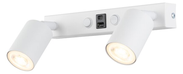 TK Lighting Bílé bodové svítidlo Nex s USB pro žárovku 2x GU10 TK11355