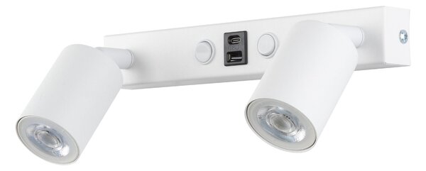 TK Lighting Bílé bodové svítidlo Nex s USB pro žárovku 2x GU10 TK11355
