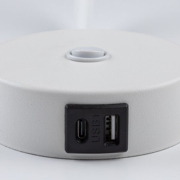 TK Lighting Bílé bodové svítidlo Lagos s USB pro žárovku G9 TK10202