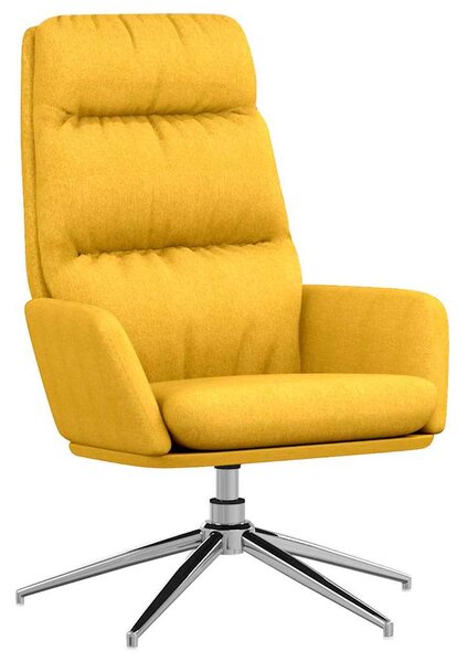 Relaxační křeslo hořčicově žluté textil 341137