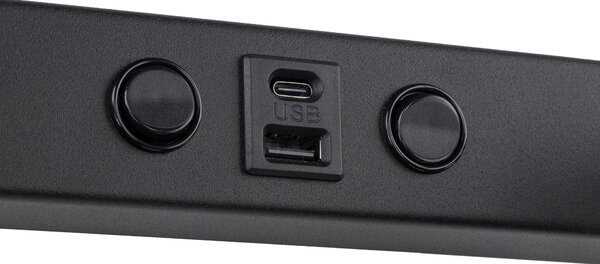 TK Lighting Černé bodové svítidlo Nex s USB pro žárovku 2x GU10 TK11356