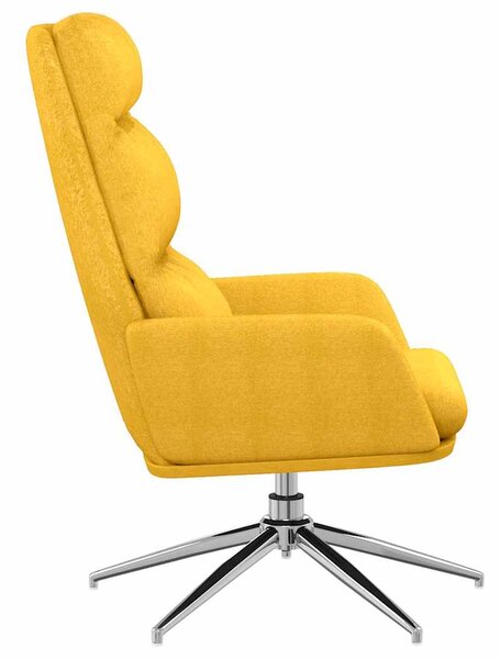 Relaxační křeslo hořčicově žluté textil 341137