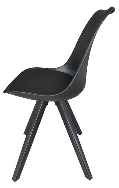 ByLIVING Jídelní židle Kira set 2, černý kov, černá koženka