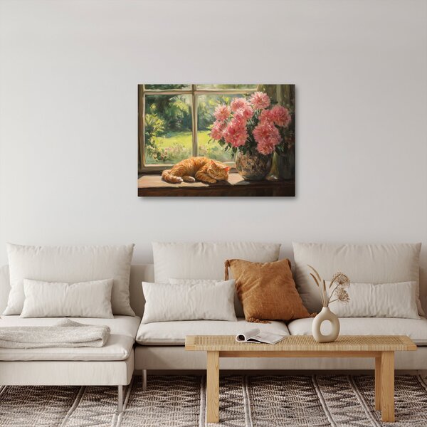 Obraz - Kočka na okně (70x50 cm)