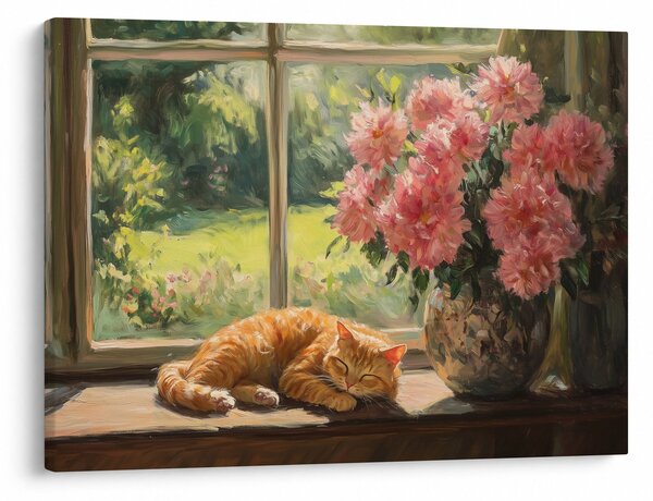 Obraz - Kočka na okně (70x50 cm)