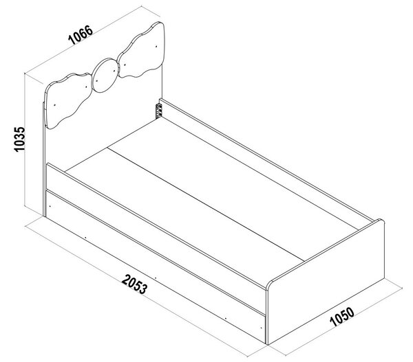 Dětská postel 100x200 se zásuvkou Chere - bříza/růžová