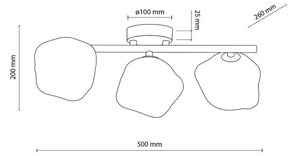 TK Lighting Béžové stropní svítidlo Lava pro žárovku 3x G9 TK11105
