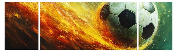 Obraz - Fotbalový míč v letu (170x50 cm)
