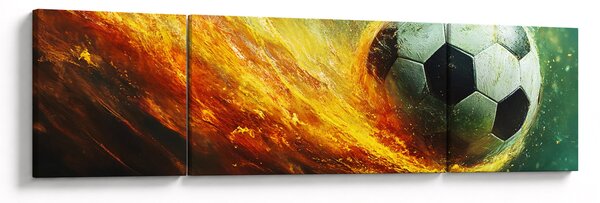 Obraz - Fotbalový míč v letu (170x50 cm)