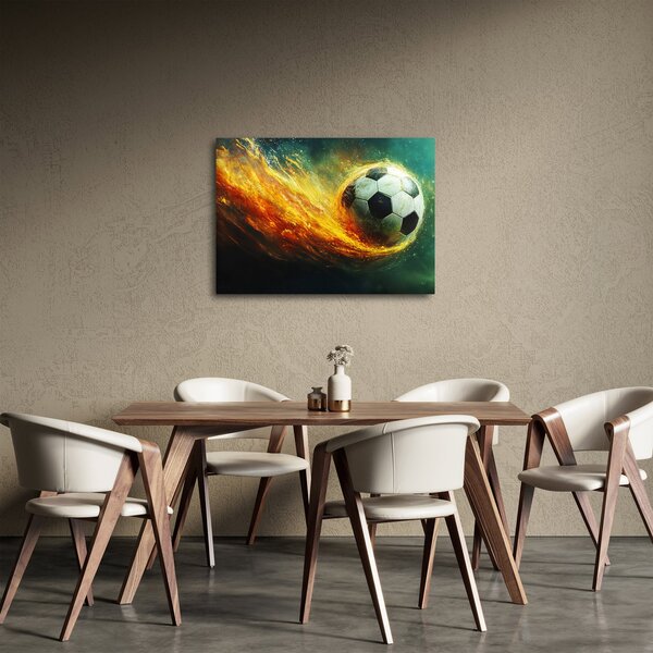 Obraz - Fotbalový míč v letu (70x50 cm)